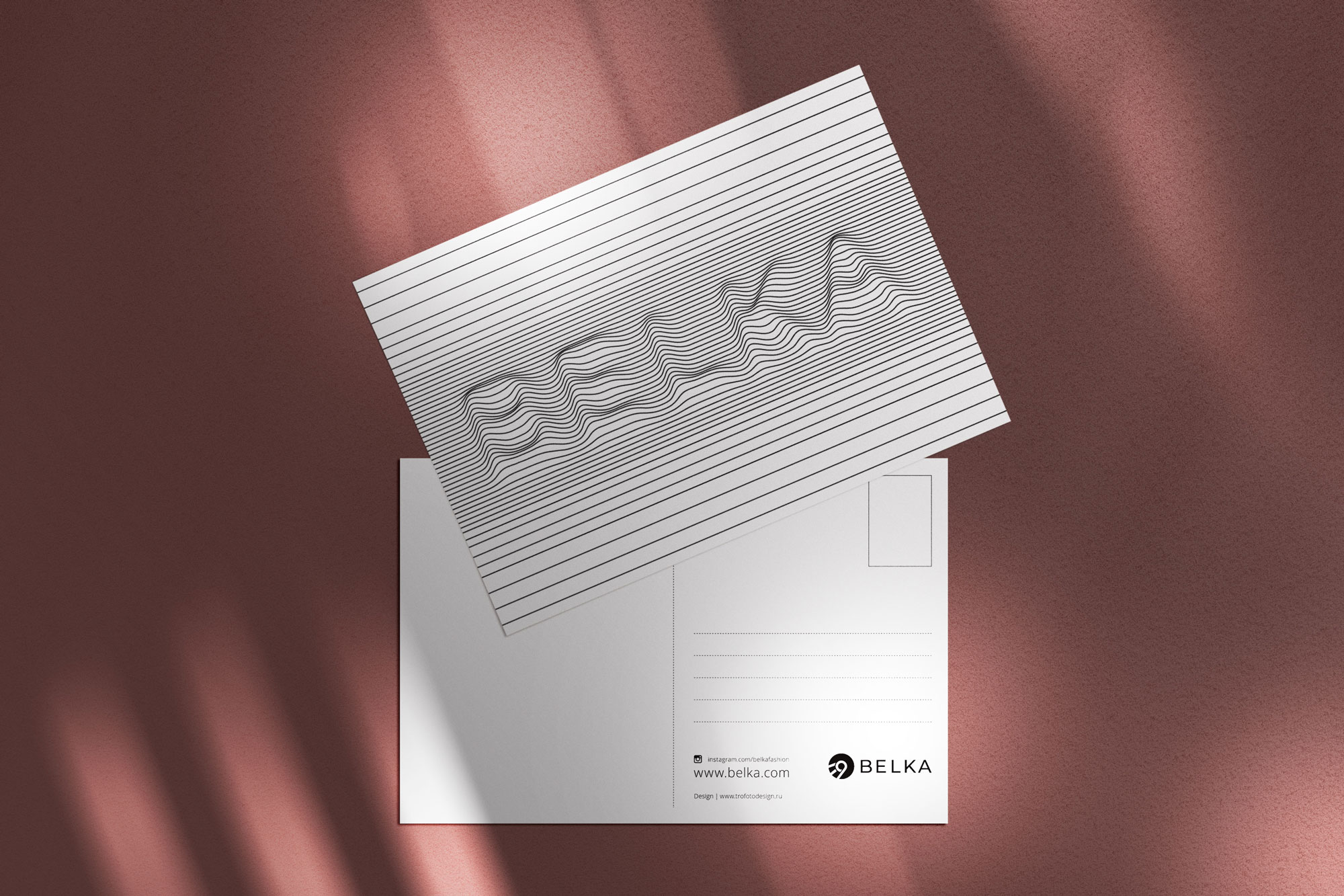Дизайн и подготовка к печати почтовой открытки по заказу компании Belka