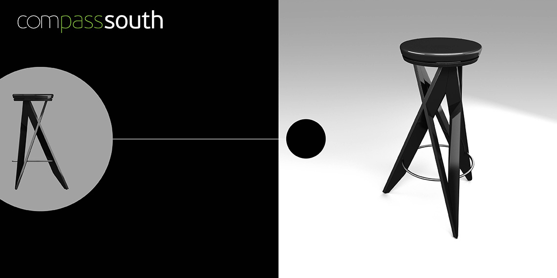 Дизайн барных стульев Compass South (Юг) разработан в студии TrofotoDesign