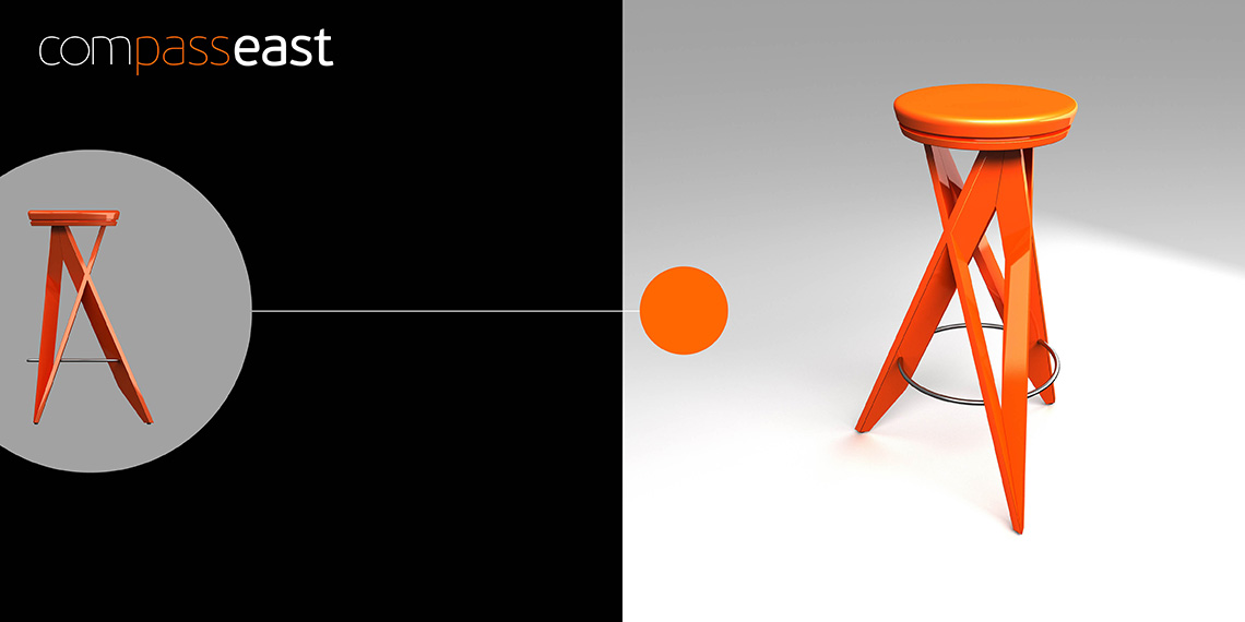 Дизайн барных стульев Compass East (Восток) разработан в студии TrofotoDesign